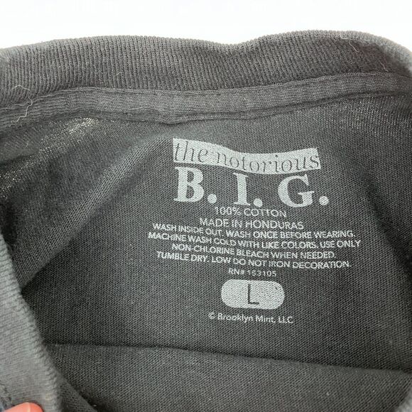 The Notorious B.I.G. Biggie Smalls Brooklyn, NY Graphic T-Shirt sz L Rapper Tee - Picture 7 of 7